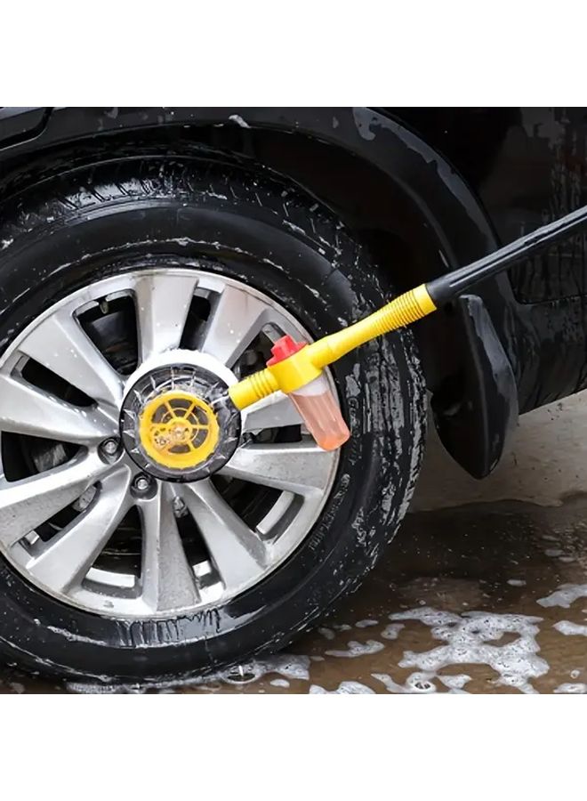 Blue Car Wash Brush Kit 360 Auto Rotating Adjustable High Pressure Vehicle Cleaning Tool - Image 4